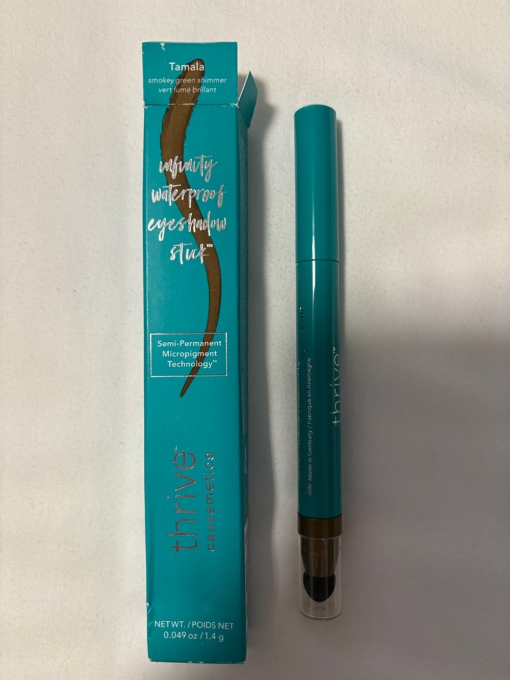 thrive causemetics Tamala Smokey Green Shimmer Eyeshadow Stick